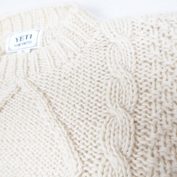YETI Hand Knit Wool Sweater Women's XL Chunky Thick Cable Knit Pullover - Picture 7 of 10